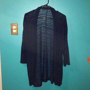 navy crochet cardigan - donating soon!